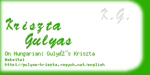 kriszta gulyas business card